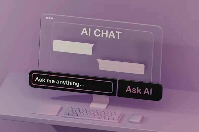 Pantalla de un chat de inteligencia artificial con la caja para escribir la pregunta